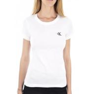 T-Shirt Blanc Femme Calvin Klein Jeans Embroidery Slim