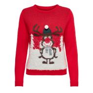 Pull Rouge Femme Only Xmas Winter pas cher