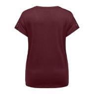 T-shirt Bordeaux Femme Only Carmakoma Lace Top vue 2