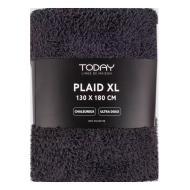 Plaid Gris Today Teddy Fusain 130x180 cm vue 2