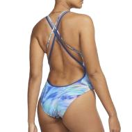 Maillot de bain 1 pièce Bleu Femme Nike Spiderback vue 2