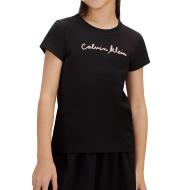 T-Shirt Noir/Rose Fille Calvin Klein Jeans Script Logo