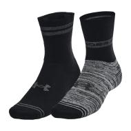 X2 Paires de Chaussettes Noir/Gris Homme Under Armour Essential pas cher