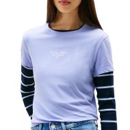 T-Shirt Mauve Femme Tommy Hilfiger Logo