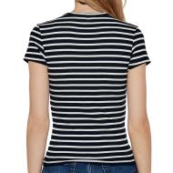 T-shirt Marinière Blanc/Marine Femme Tommy Jeans Slim Essential vue 2
