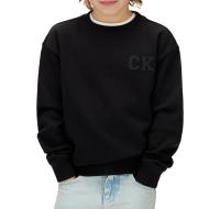Sweat Noir Garçon Calvin Klein Jeans Relaxed Crewneck pas cher