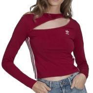 T-Shirt Manches Longues Bordeaux Femme Adidas Cut pas cher