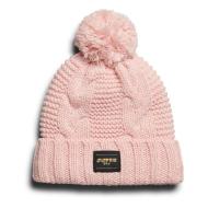 Bonnet Rose Femme Superdry Cable Knit Beanie pas cher
