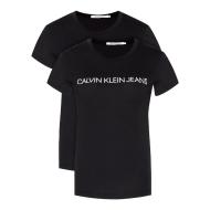 Lot x2 T-shirts Noir Femme Calvin Klein Slim pas cher