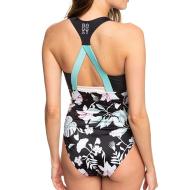 Maillot De Bain 1 Pièce Noir/Fleurs Femme Roxy Fitness vue 2
