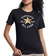 Camiseta negra de mujer Converse Florals