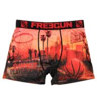 Boxer Noir/Rouge à Imprimés Homme Freegun Bas pas cher