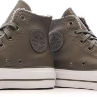 Baskets Grise Molleton Femme Converse Chuck Taylor All Star Lift vue 7