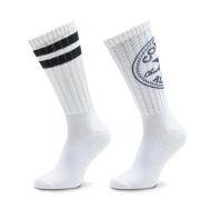 2x Paires de Chaussettes Blanches/Noires Homme Converse S7014119 pas cher