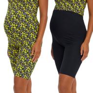 X2 Shorts de Grossesse Noir/Jaune Femme Mamalicious Biker pas cher