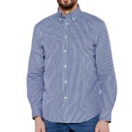 Chemise à Carreaux Bleu Homme Tommy Hilfiger Flex Poplin Gingham pas cher