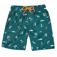 Short de Bain Vert Emeraude Garçon Sun Project Summer pas cher