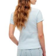 T-shirt Blanc/Bleu Femme Tommy Hilfiger Slim vue 2
