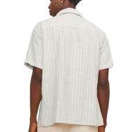 Chemisette Rayures Blanc/Beige Homme Jack & Jones Cabana vue 2