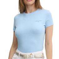 T-shirt Bleu Femme Tommy Hilfiger Slim Linear