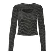 T-Shirt Manches Longues Noir Femme Vero Moda Lucy pas cher