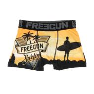 Boxer Orange/Noir Garçon Freegun Surfer pas cher