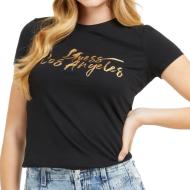 T-shirt Noir Femme Guess Gold