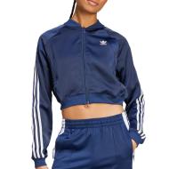 Veste de survêtement Bleu Adidas Adicolor Satin pas cher