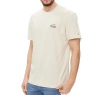 T-shirt Écru Homme Tommy Hilfiger Small Flag pas cher