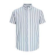 Chemise à Rayures Manche courtes Bleu/Blanc Homme Jack & Jones Stripe pas cher