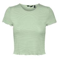 T-Shirt Vert/Blanc à Motifs Femme Vero Moda Madi Jill