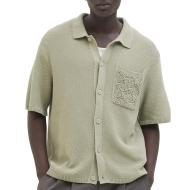 Chemise en Maille Kaki Homme Jack & Jones Summer Pocket pas cher