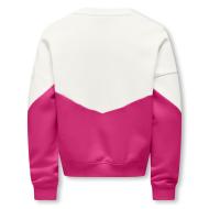 Sweat Rose/Blanc Fille Kids ONLY Kogruna vue 2