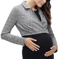 Blazer de Grossesse Gris/Noir Femme Mamalicious Noelli pas cher