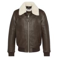 Veste en Cuir Marron Homme Schott Flight pas cher