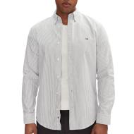 Chemise Rayures Blanc/Grise Homme Tommy Hilfiger Stripe Oxfo pas cher