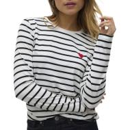 T-Shirt Blanc/Noir Femme Vero Moda Clara