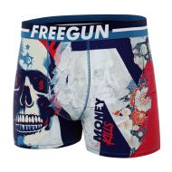 Boxer Gris/Marine Homme Freegun Microfibre pas cher