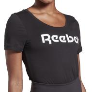 T-Shirt noir femme Reebok TE Graphic Tee Vector pas cher