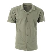 Chemise Manches Courtes Kaki Homme Paname Brothers DOV pas cher