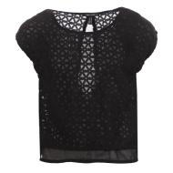 T-shirt Noir Fille Teddy Smith Tahiner pas cher