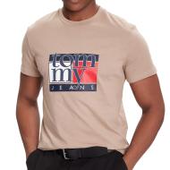 T-shirt Marron Homme Tommy Hilfiger Flag