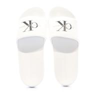 Claquettes Blanc Homme Calvin Klein Jeans Slide Monogram vue 3