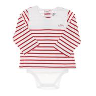 Body t-shirt Rouge/Blanc Garçon EOM Vabody pas cher