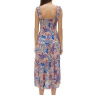 Robe Bleu/Beige/Rose Femme Vero Moda Menny vue 2