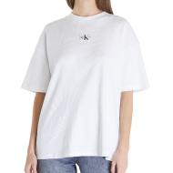 T-shirt Blanc Femme Calvin Klein Jeans Boyf pas cher