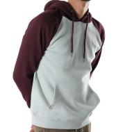 Sweat à capuche Gris/Bordeaux Homme Deeluxe Nether pas cher