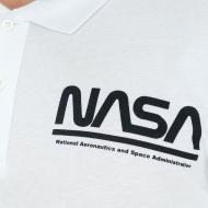 Polo Blanc Homme Nasa Sleeve Pole vue 3