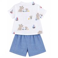 Ensemble Blanc/Bleu/Gris Bébé P'tit Mome Paolo vue 2