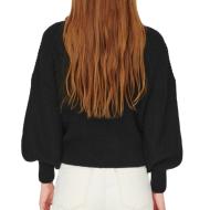 Pull Noir Femme JDY Megan Cowl Neck vue 2